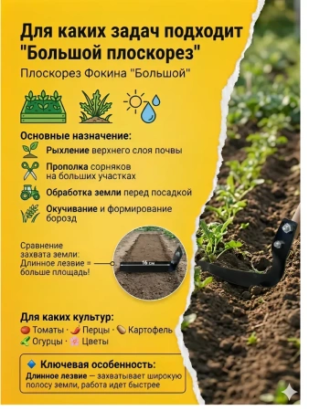 Большой плоскорез от Фокина Благодатное земледелие